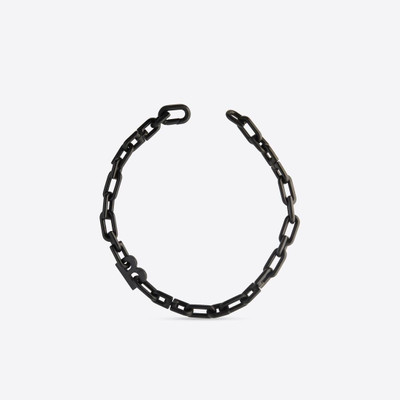 BALENCIAGA B Chain Thin Necklace  in Black outlook