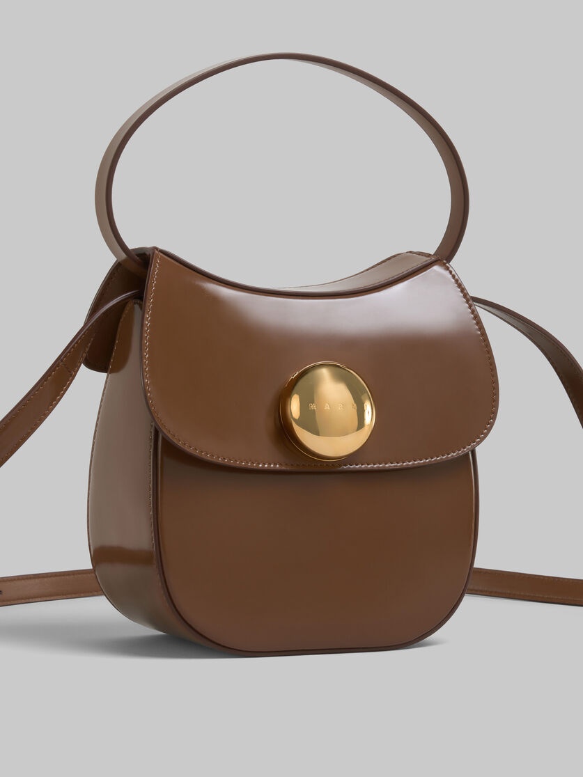 BROWN LEATHER BUTTERFLY SMALL HANDBAG - 5