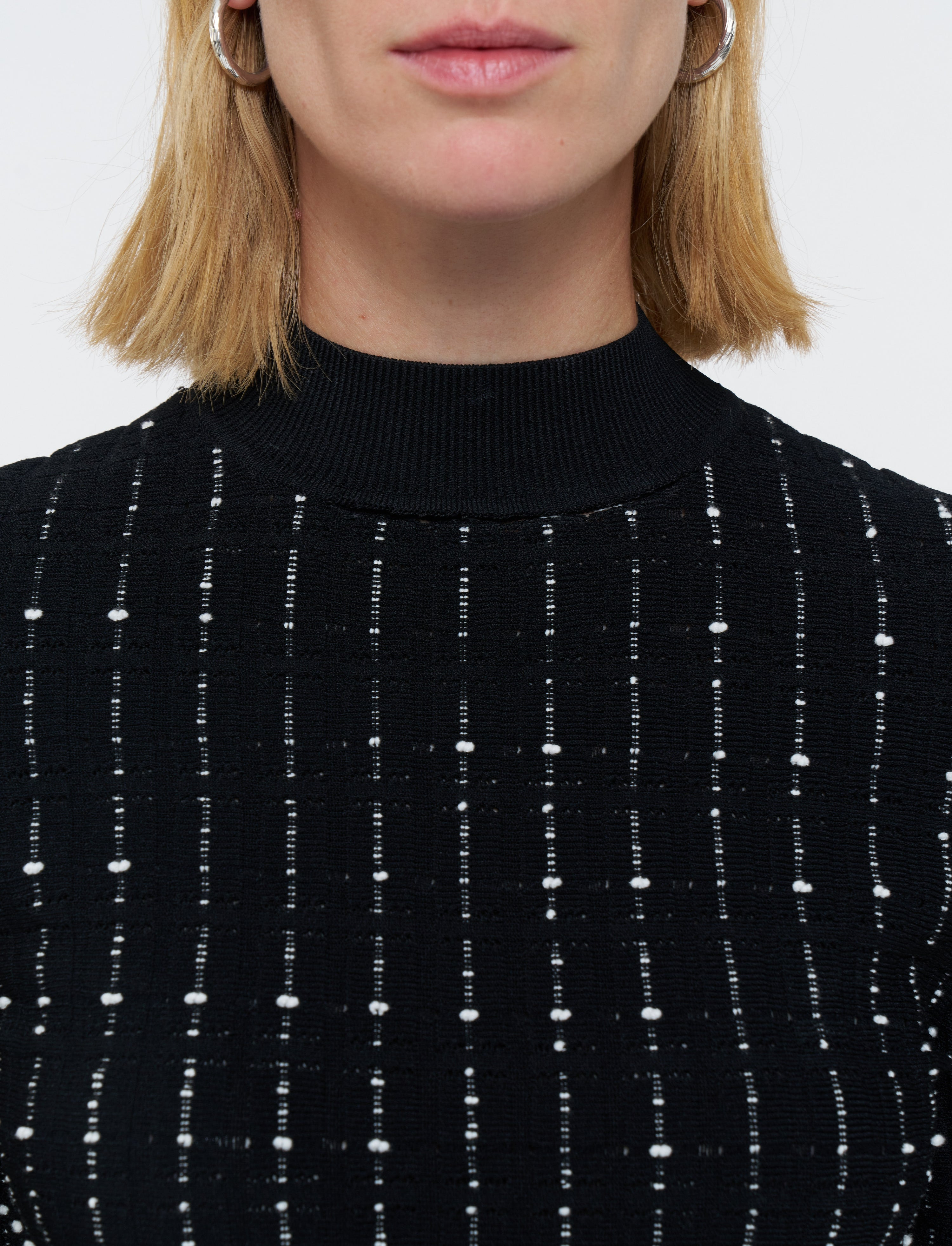 Fragmented Stripes Mock Neck Top - 5
