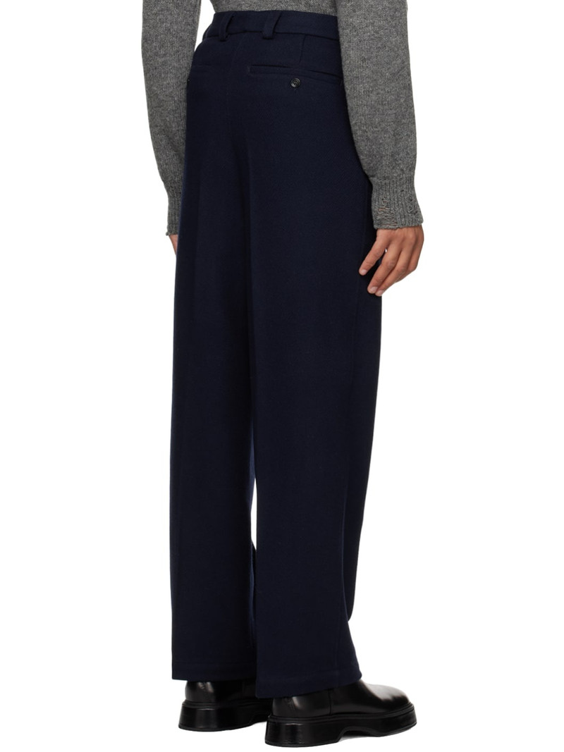 Navy Wide-Fit Trousers 3
