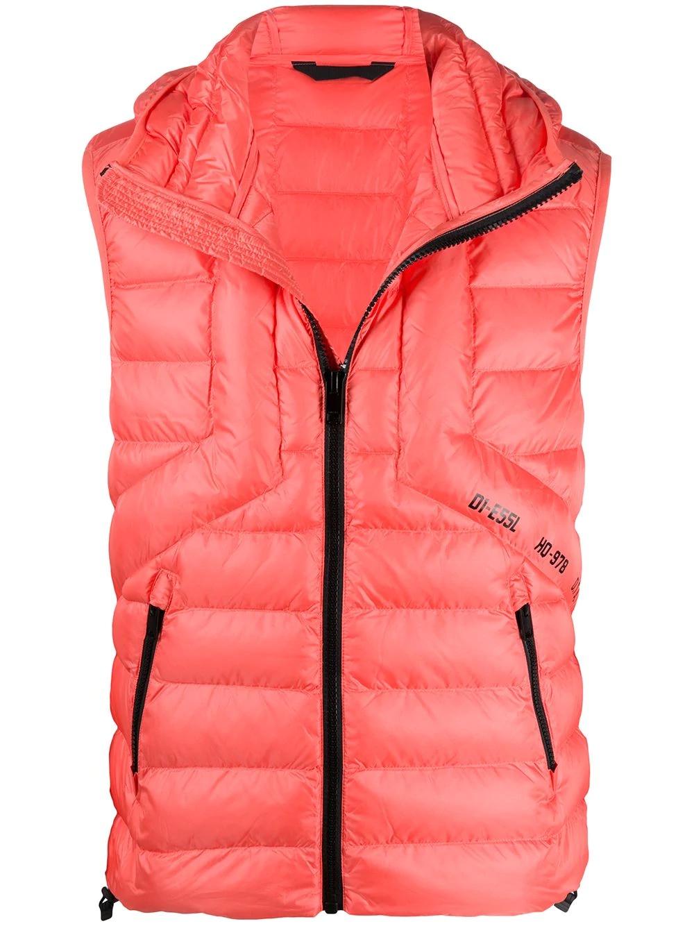 quilted hooded gilet - 1