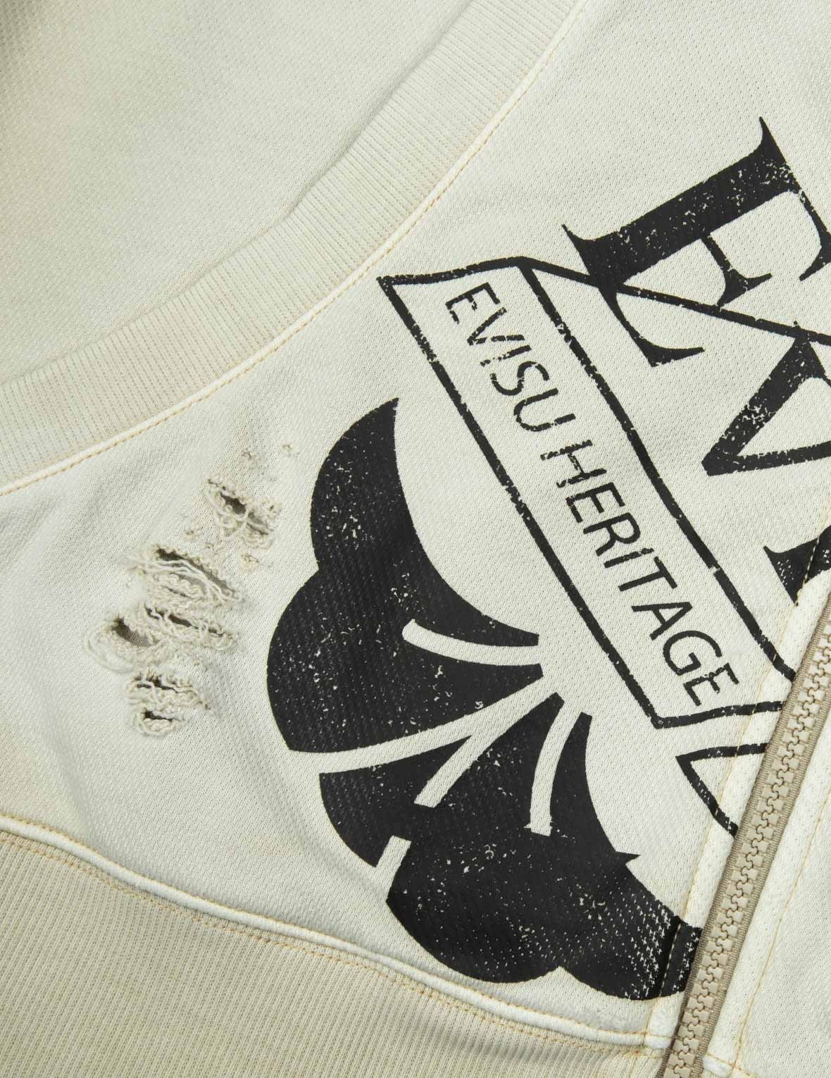 Multi Logos Print Loose Fit Washed Zip-Up Hoodie - 21