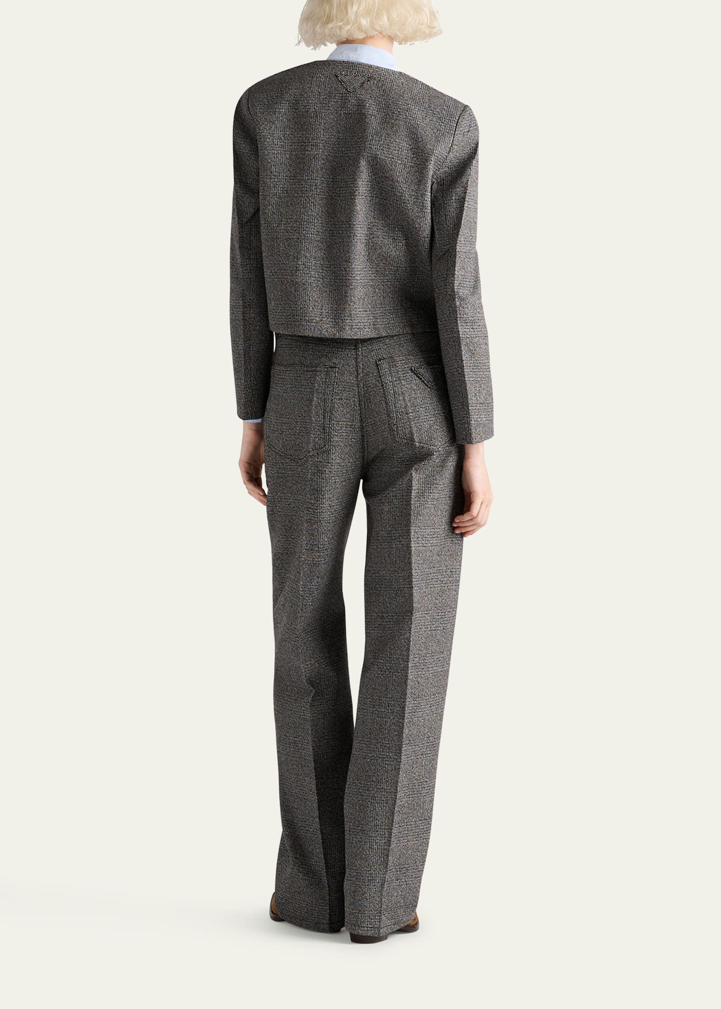 Prince Of Wales Mouline Boxy Crop Jacket - 3