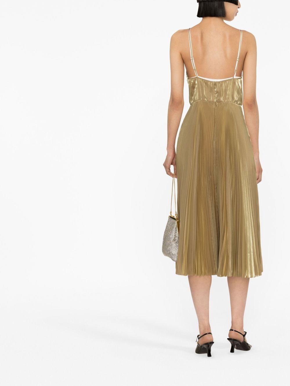 Technical Voile pleated midi dress - 4