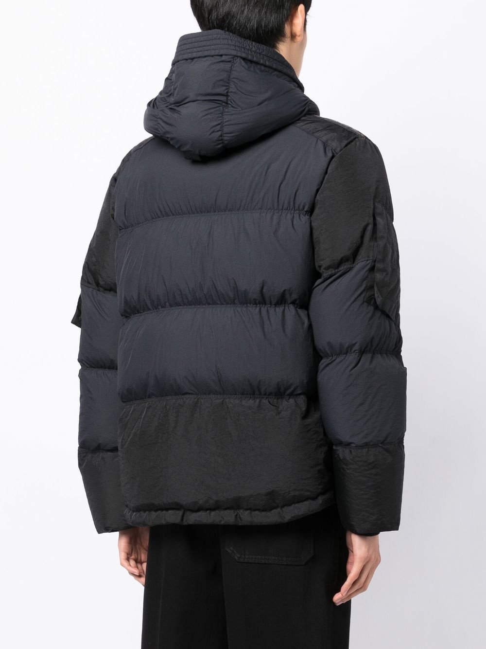two-tone hooded padded jacket - 4