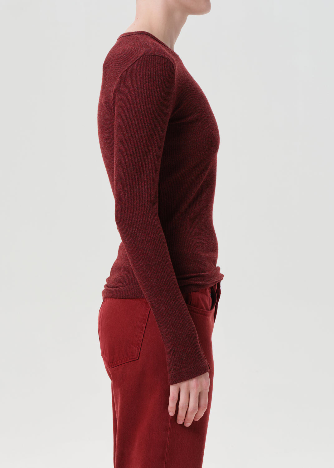 DELPHI SLIM TEE IN BRICK - 4