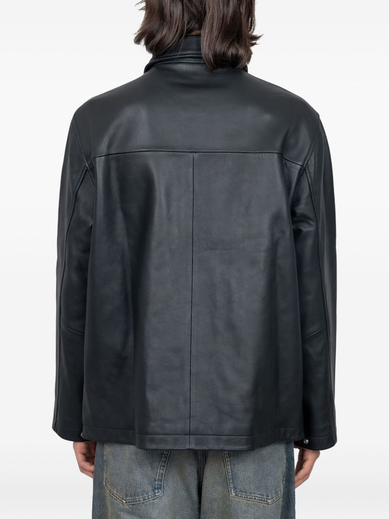 snap-fastening leather jacket 3