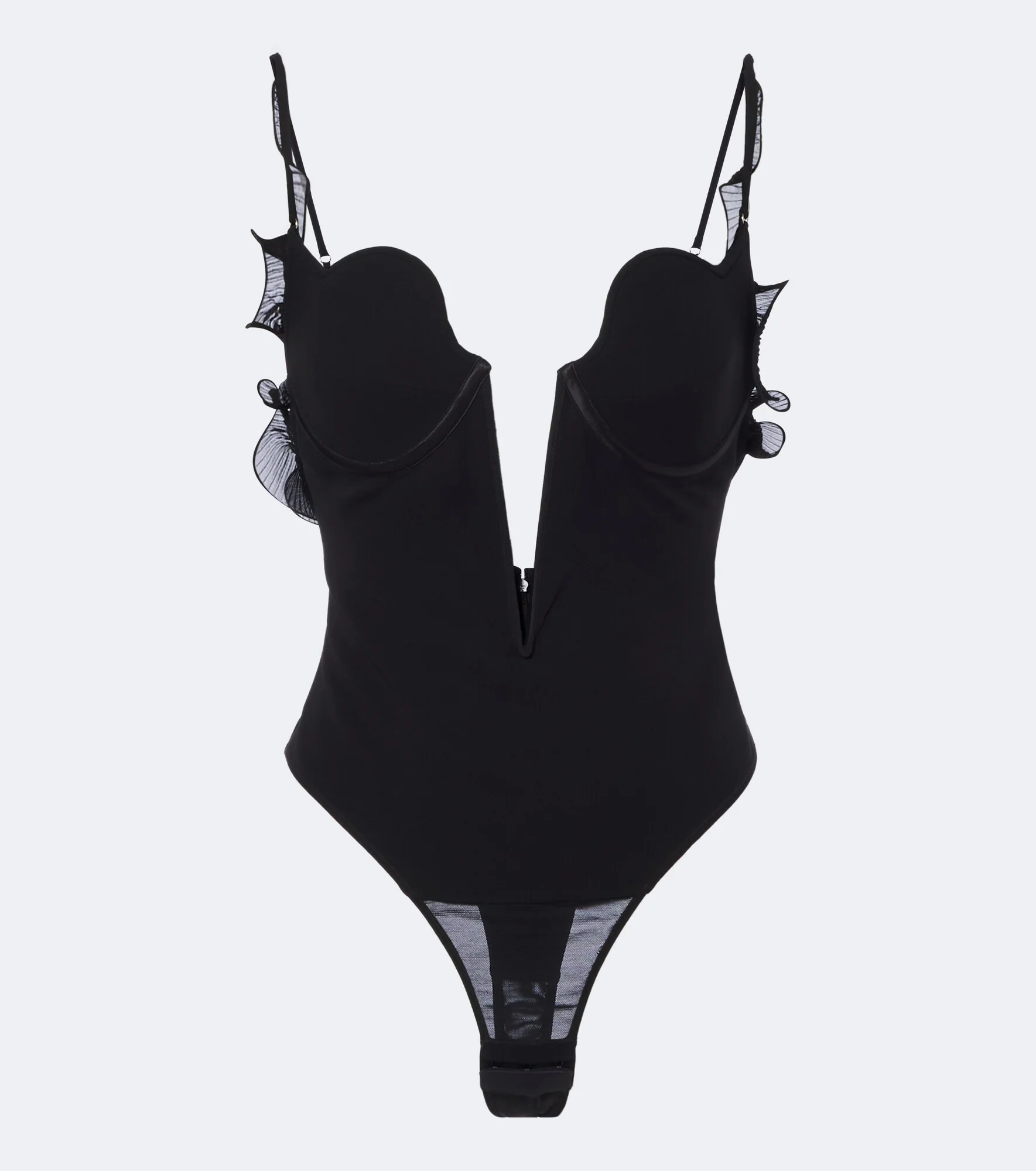 Ruffled silk bodysuit - 1