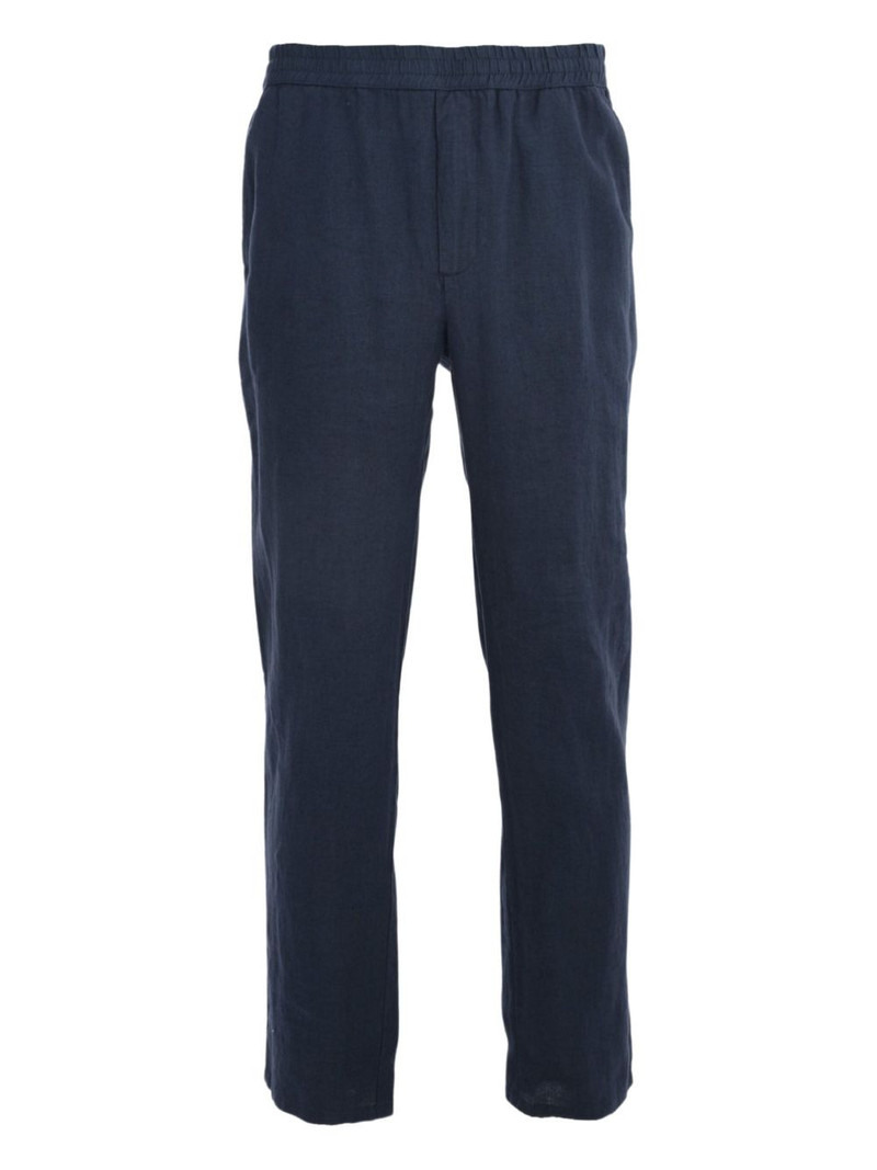 elastic-waist linen trousers 1