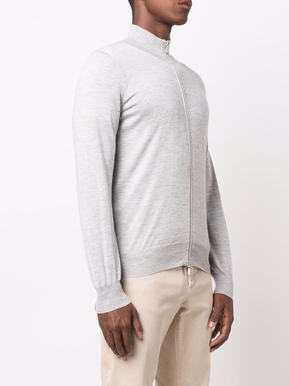 zip-up cashmere-silk jumper - 3