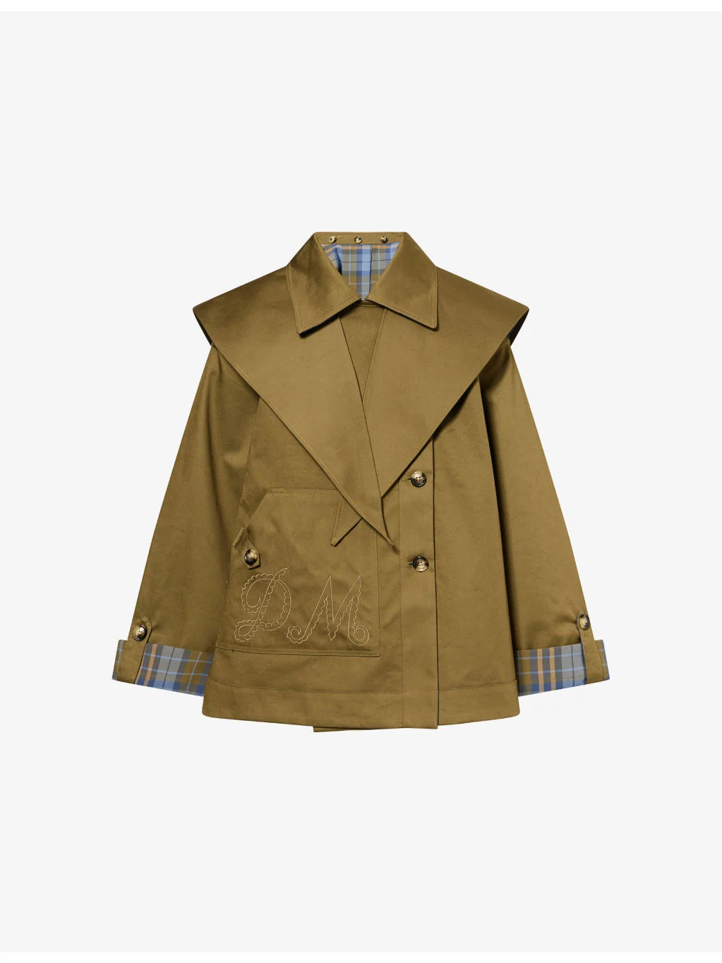 Jerry Reversible Cropped Cotton-Twill Trench Coat - 1