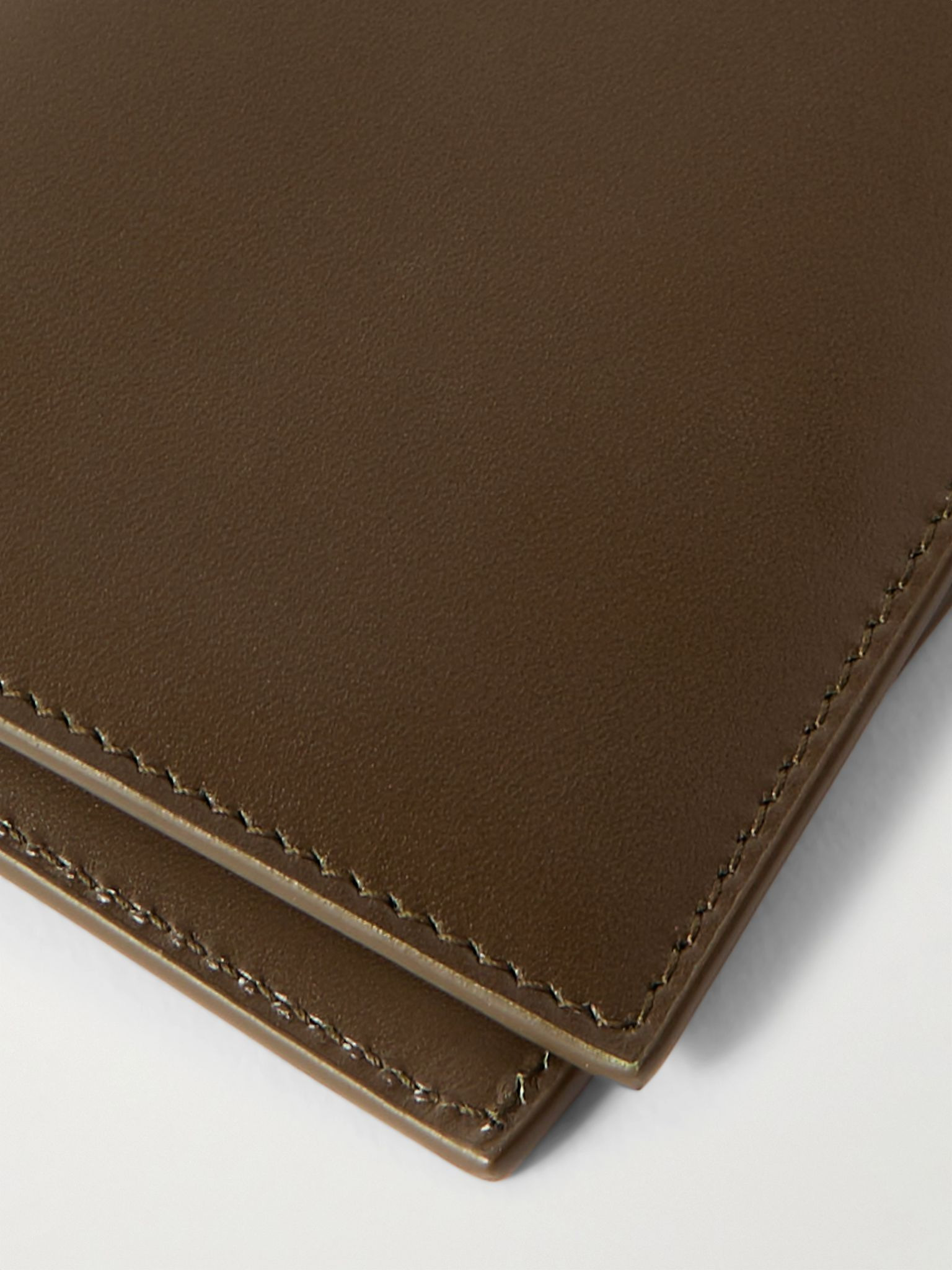 Logo-Print Leather Bifold Wallet Dark green - 3