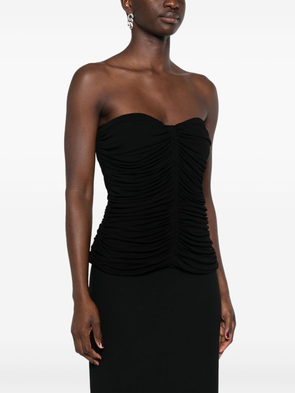 ruched strapless top - 3
