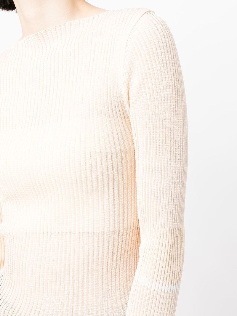 ribbed knit boat-neck knitted top 5