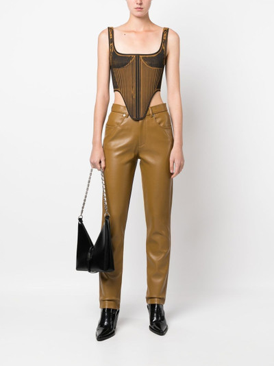 Diesel leather-effect straight-leg trousers outlook