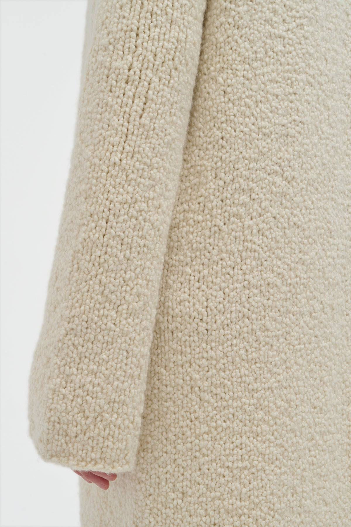 Uxia Knit Cardigan in Ivory Cashmere Boucle - 6