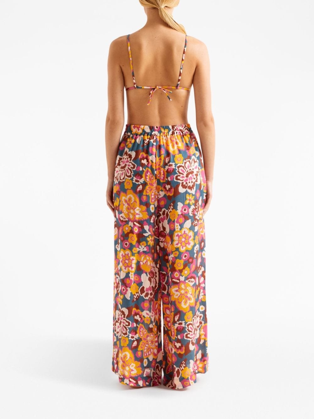 Cactus floral-print wide-leg trousers - 3