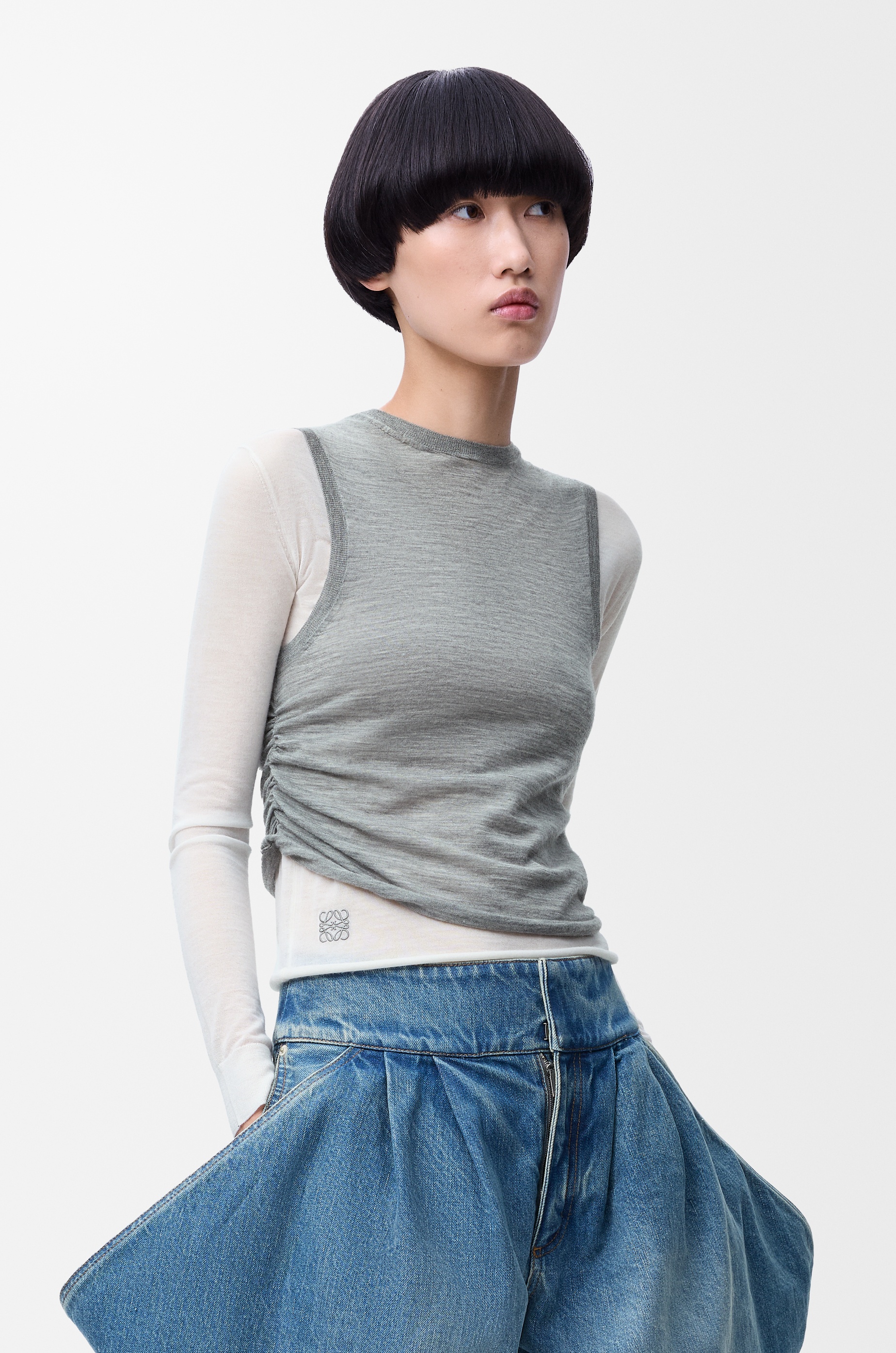 Draped sweater in cashmere - 3