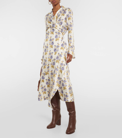 Etro Floral silk-blend twill midi wrap dress outlook