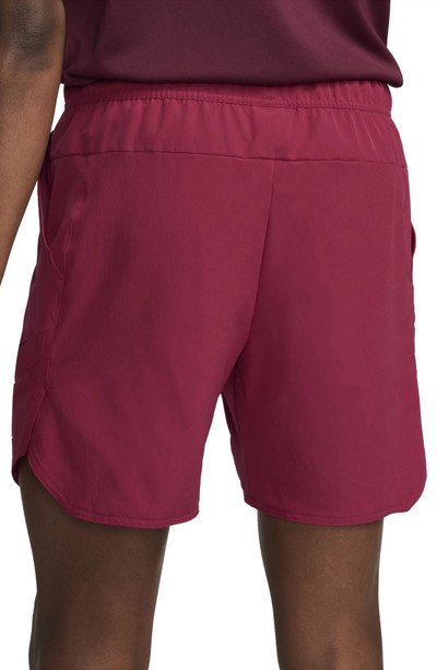 Nike Court Dri-FIT Advantage 7" Tennis Shorts in Noble Red/White outlook