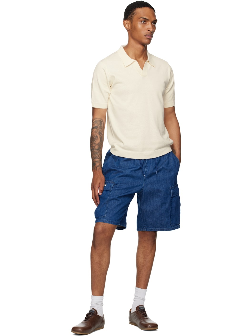 Navy MILS2301 Denim Shorts - 4