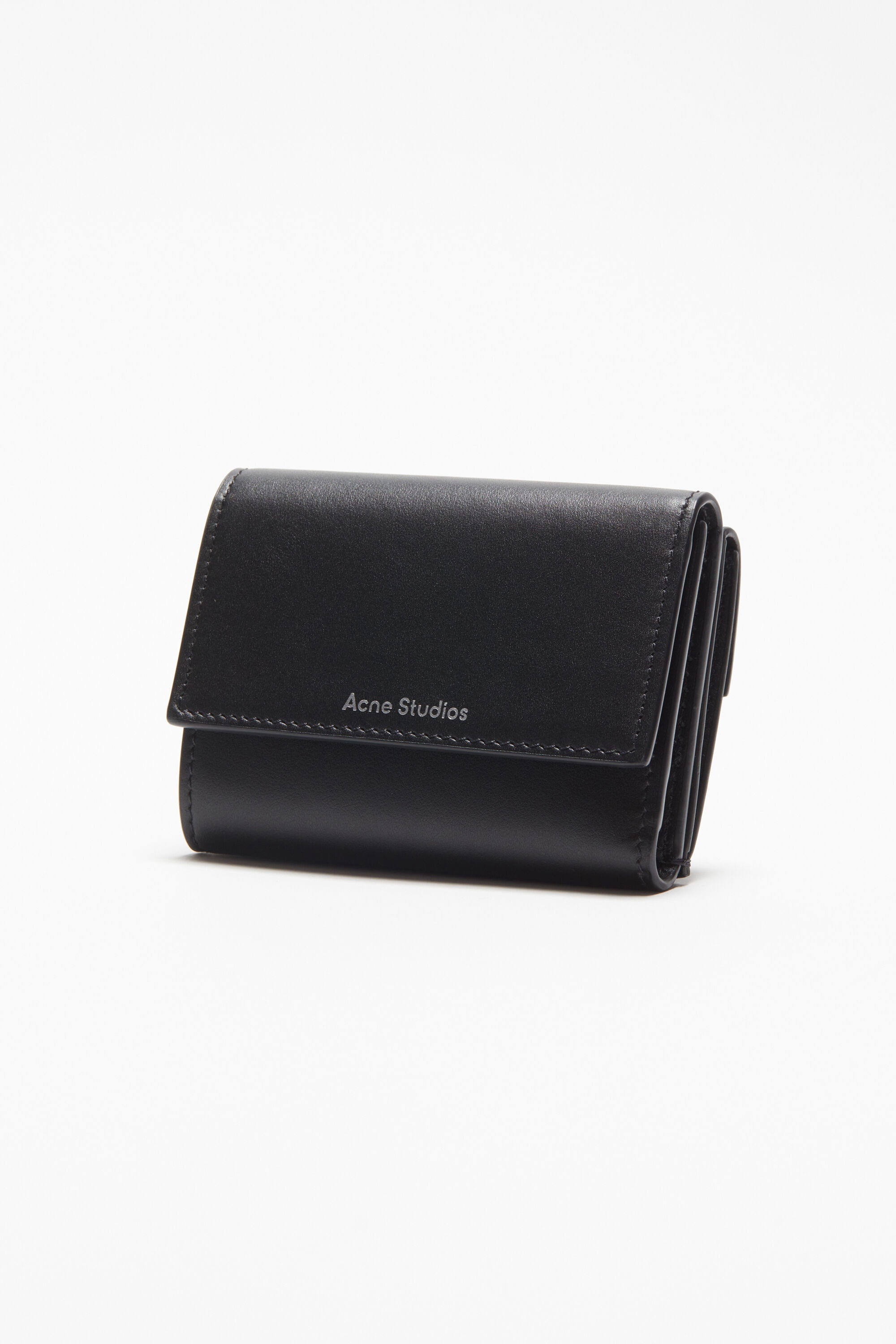 Trifold leather wallet - Black - 3