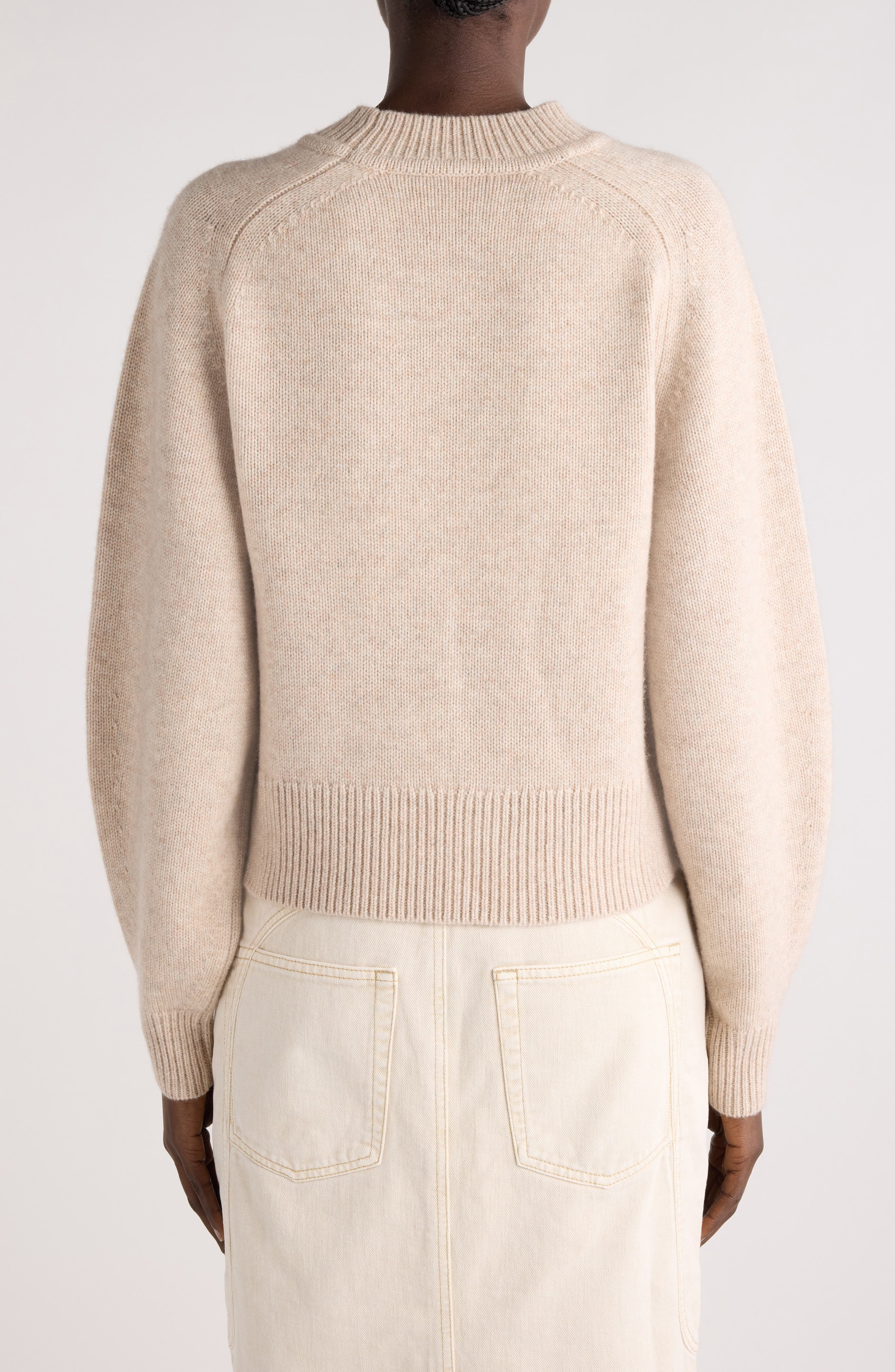 Isabel Marant Leandra Merino Wool & Cashmere Sweater in Light Beige at Nordstrom - 3