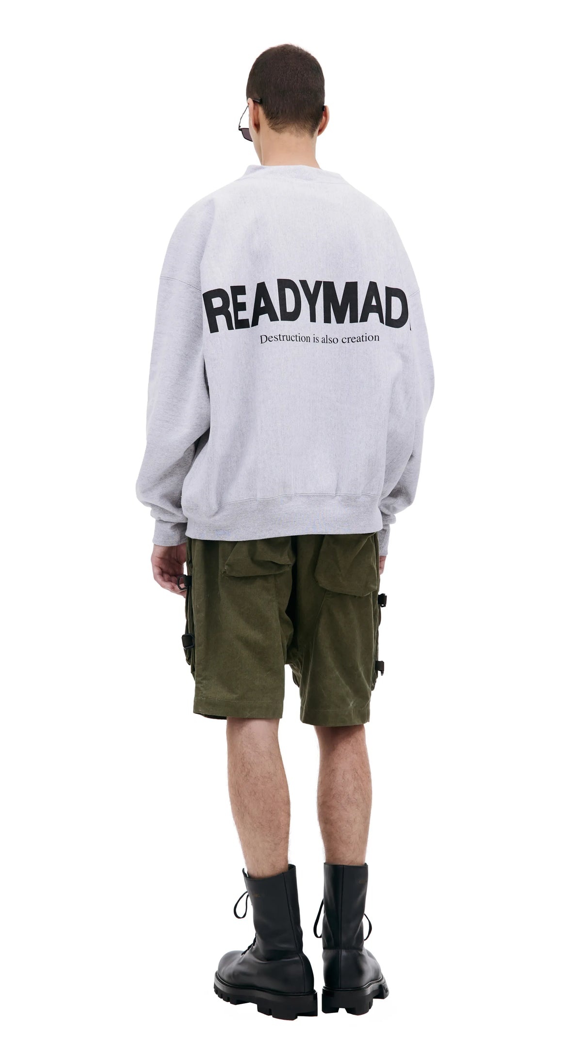 M-NECK SMILE SWEATSHIRT (GREY) - 1