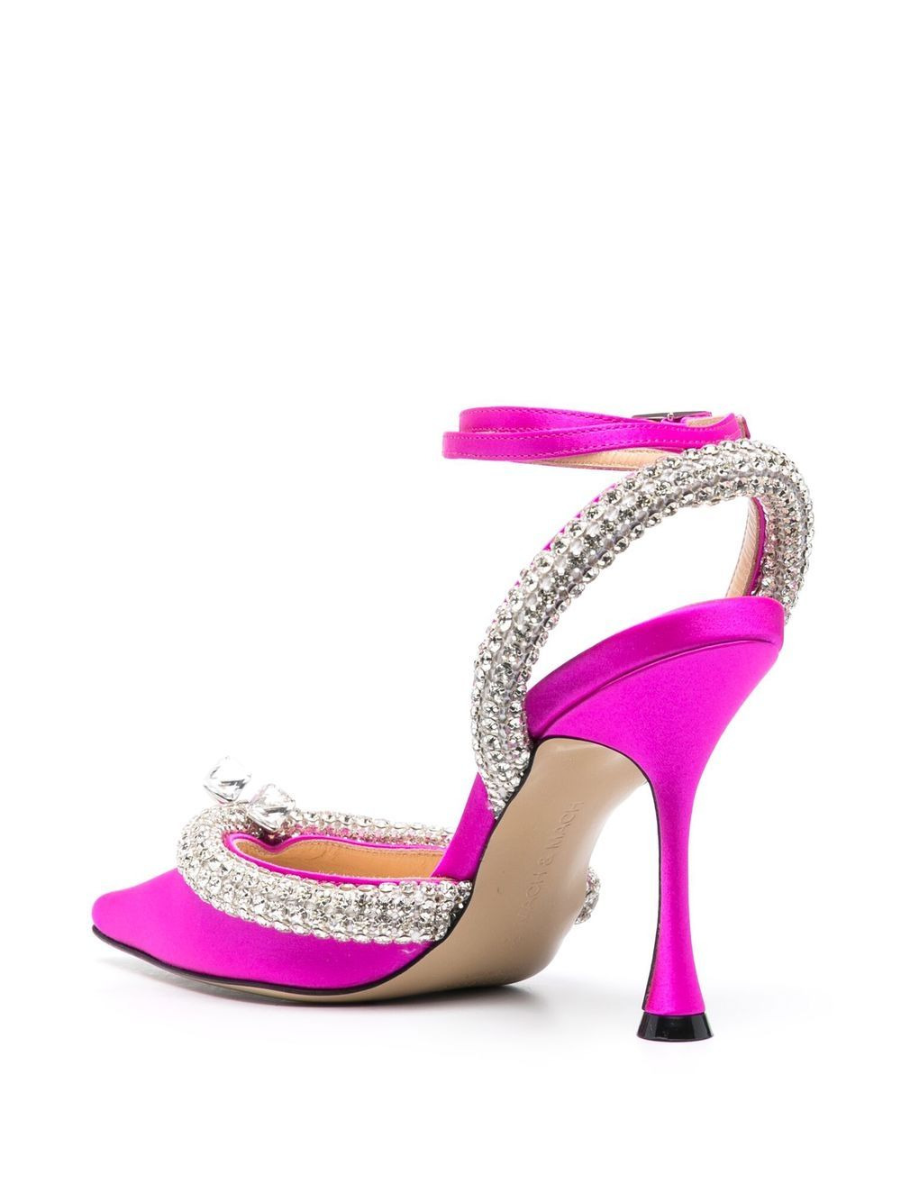 MACH & MACH Crystal-embellished satin slingback pumps - 2