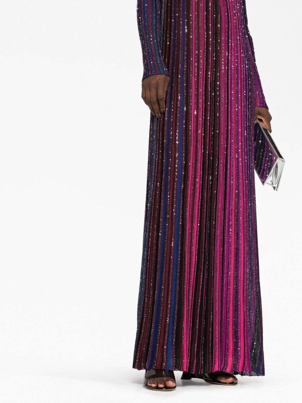 sequin-embellished pleated maxi dress - 5