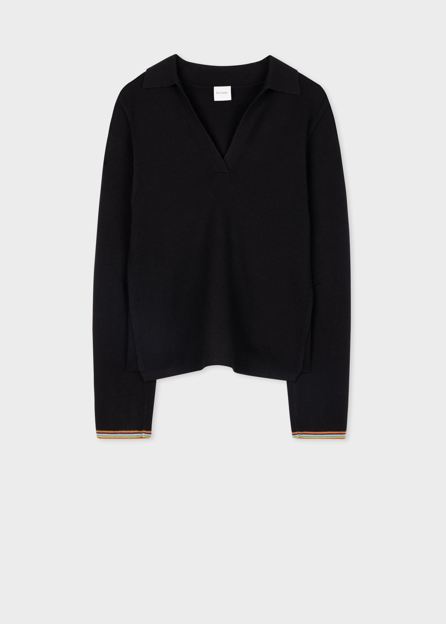 Collared Stripe Cuff Sweater - 1