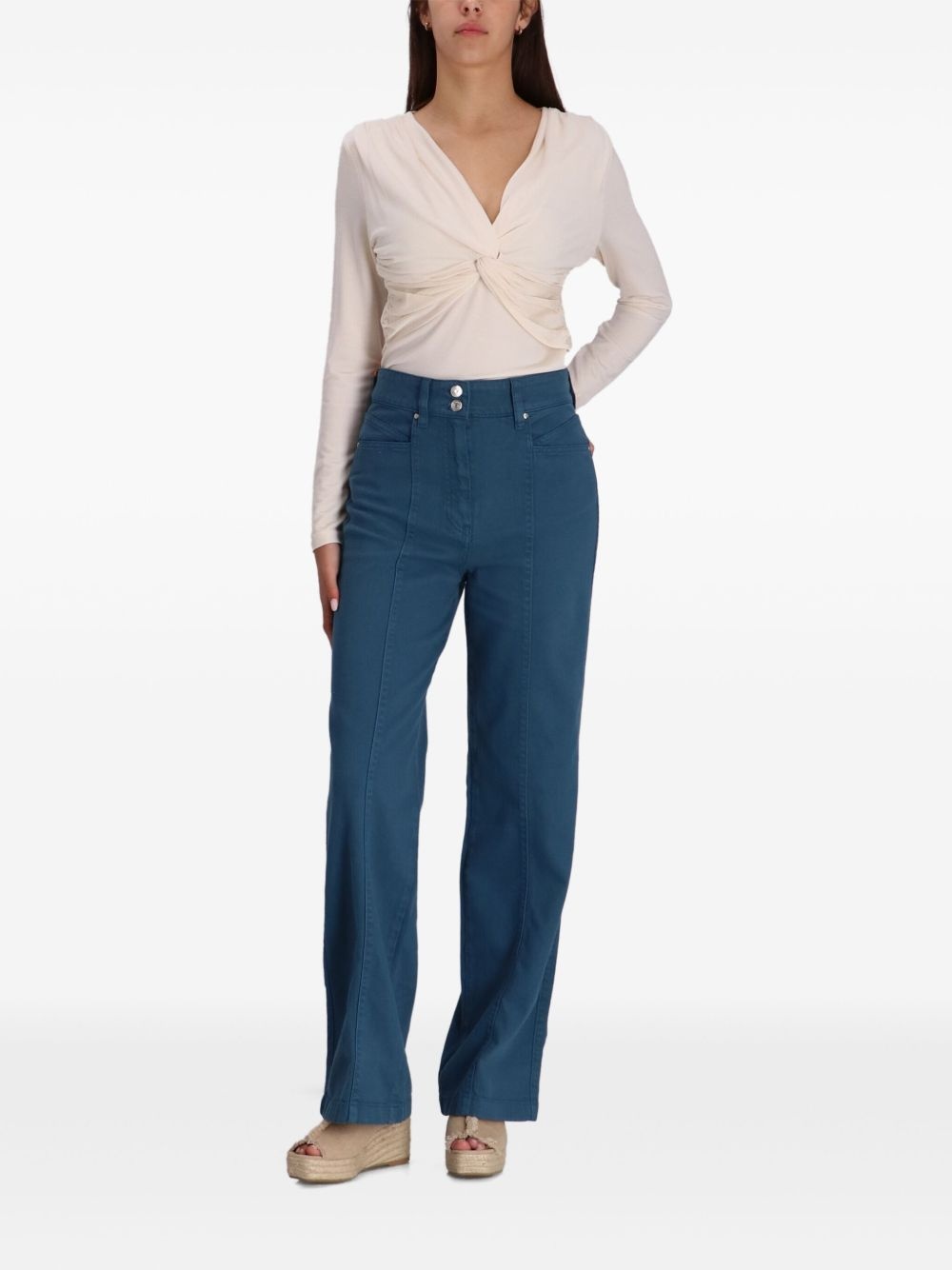 v-neck blouse - 2
