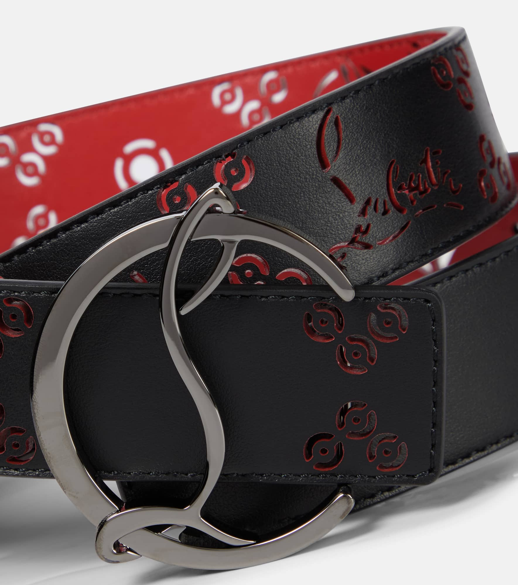 Lazer-cut leather belt - 3