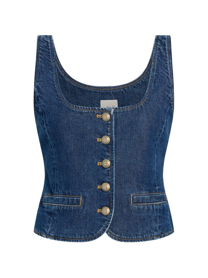 Rowena button-up denim top 1