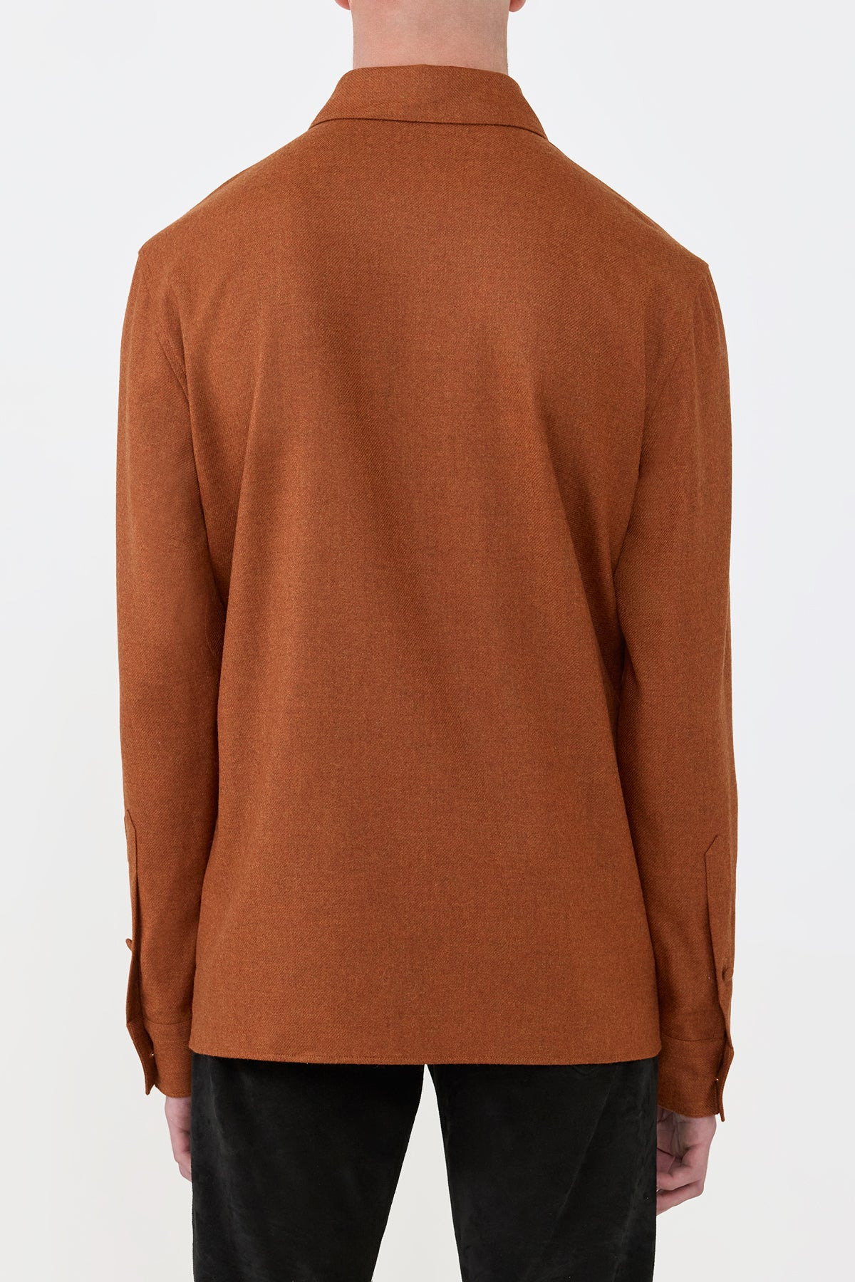 Abbe Shirt in Rust Virgin Wool Cashmere - 4