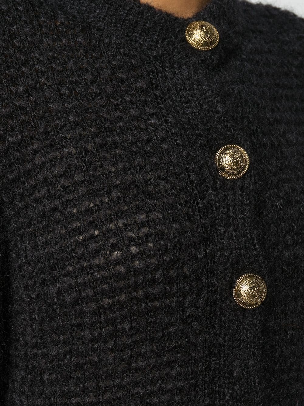 engraved button cardigan - 5