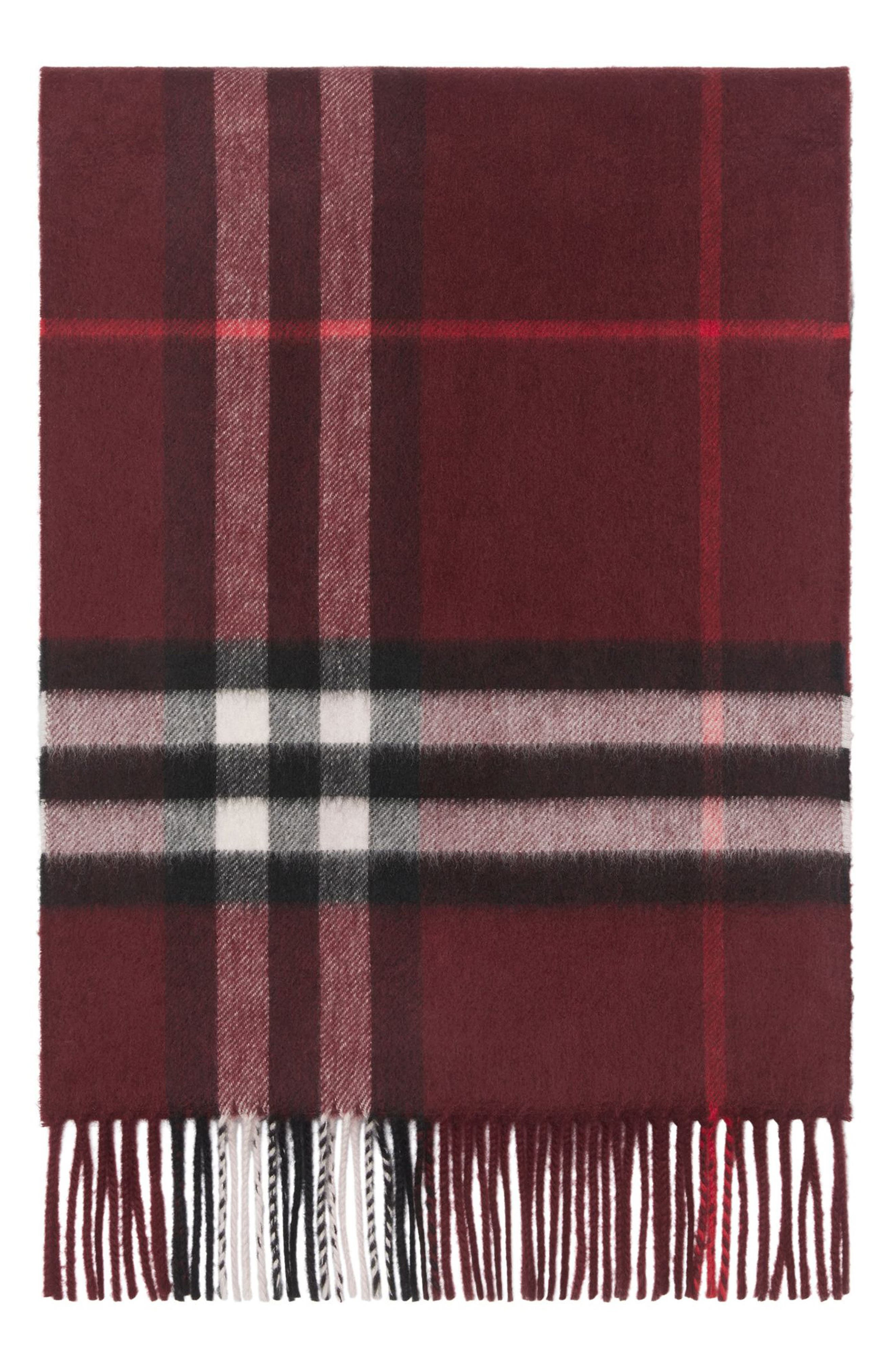 burberry Giant Check Cashmere Scarf in Oxblood Red at Nordstrom - 2
