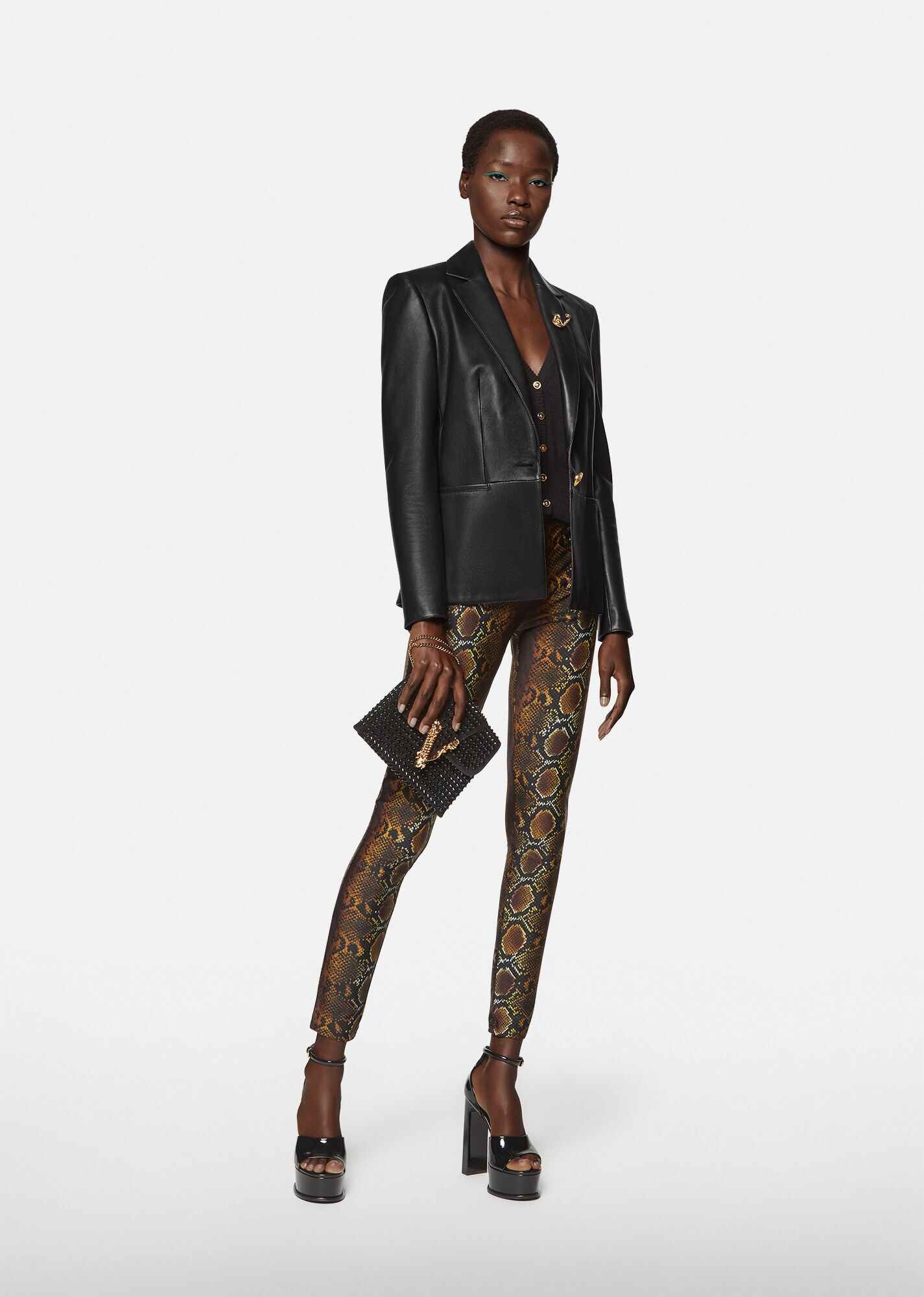 Safety Pin Nappa Leather Blazer - 4