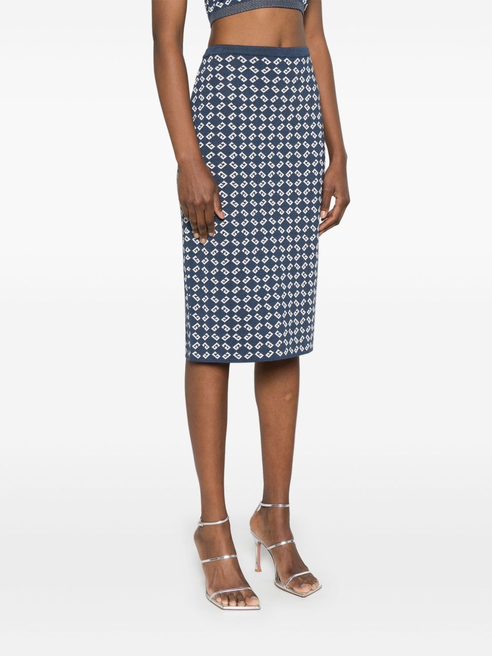 monogram 72-jacquard midi skirt - 3