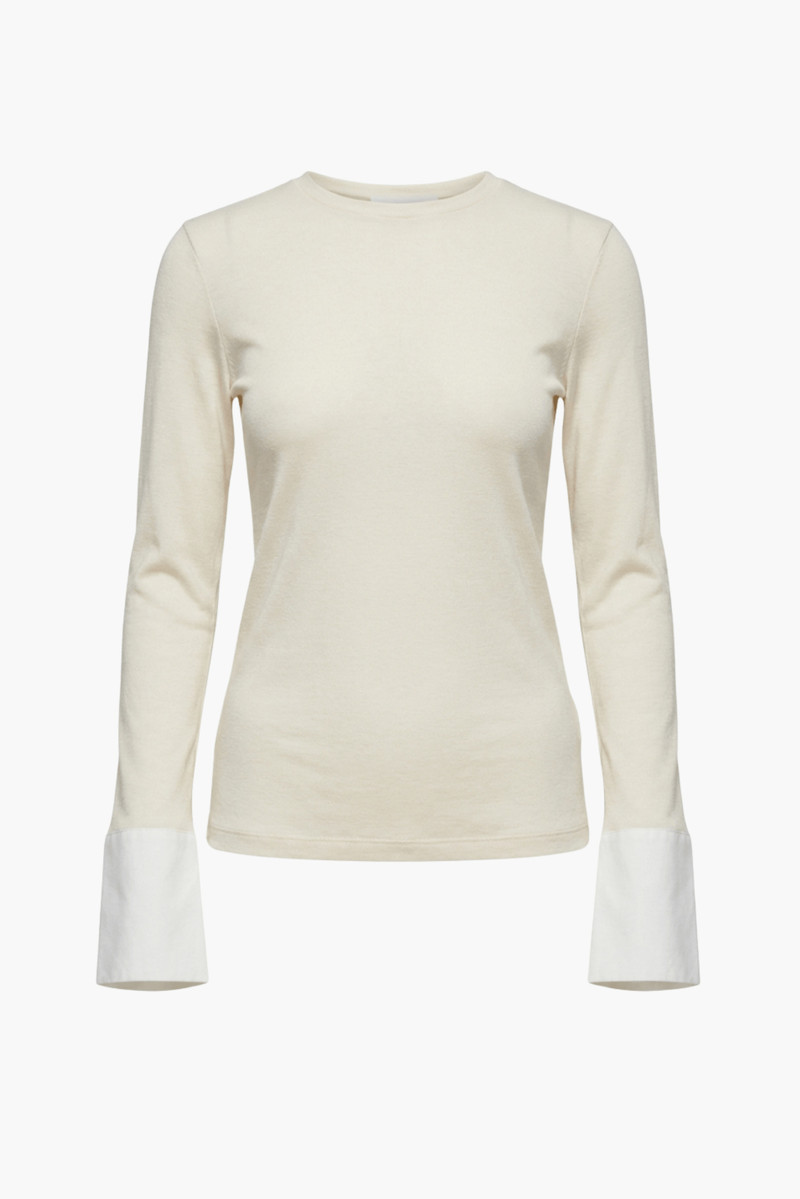 NORA - SHIRT CUFF LONG SLEEVE CREWNECK TOP 1