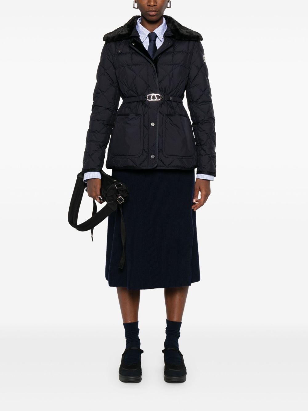 quilted belted jacket - 2