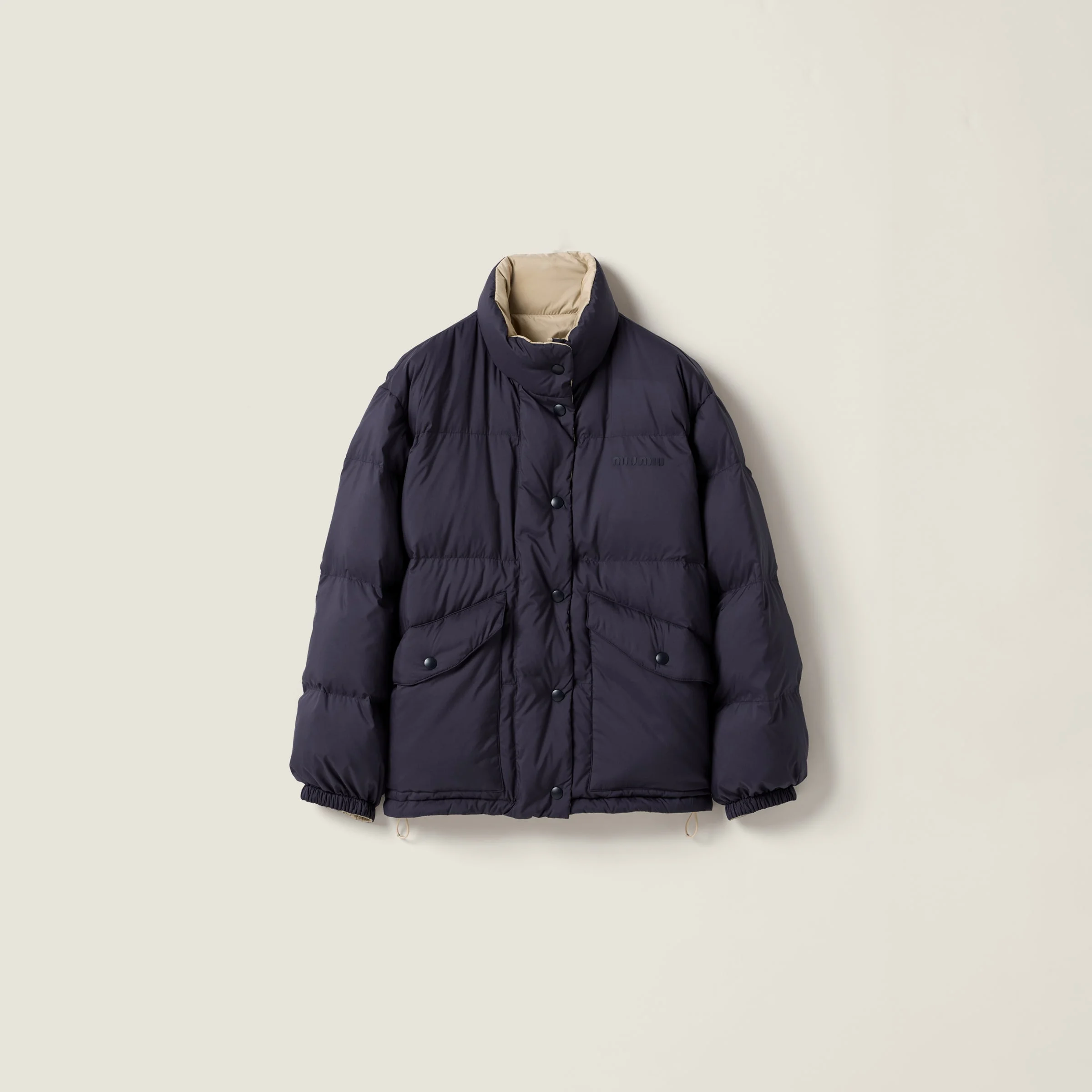 Reversible technical pongé down jacket - 1