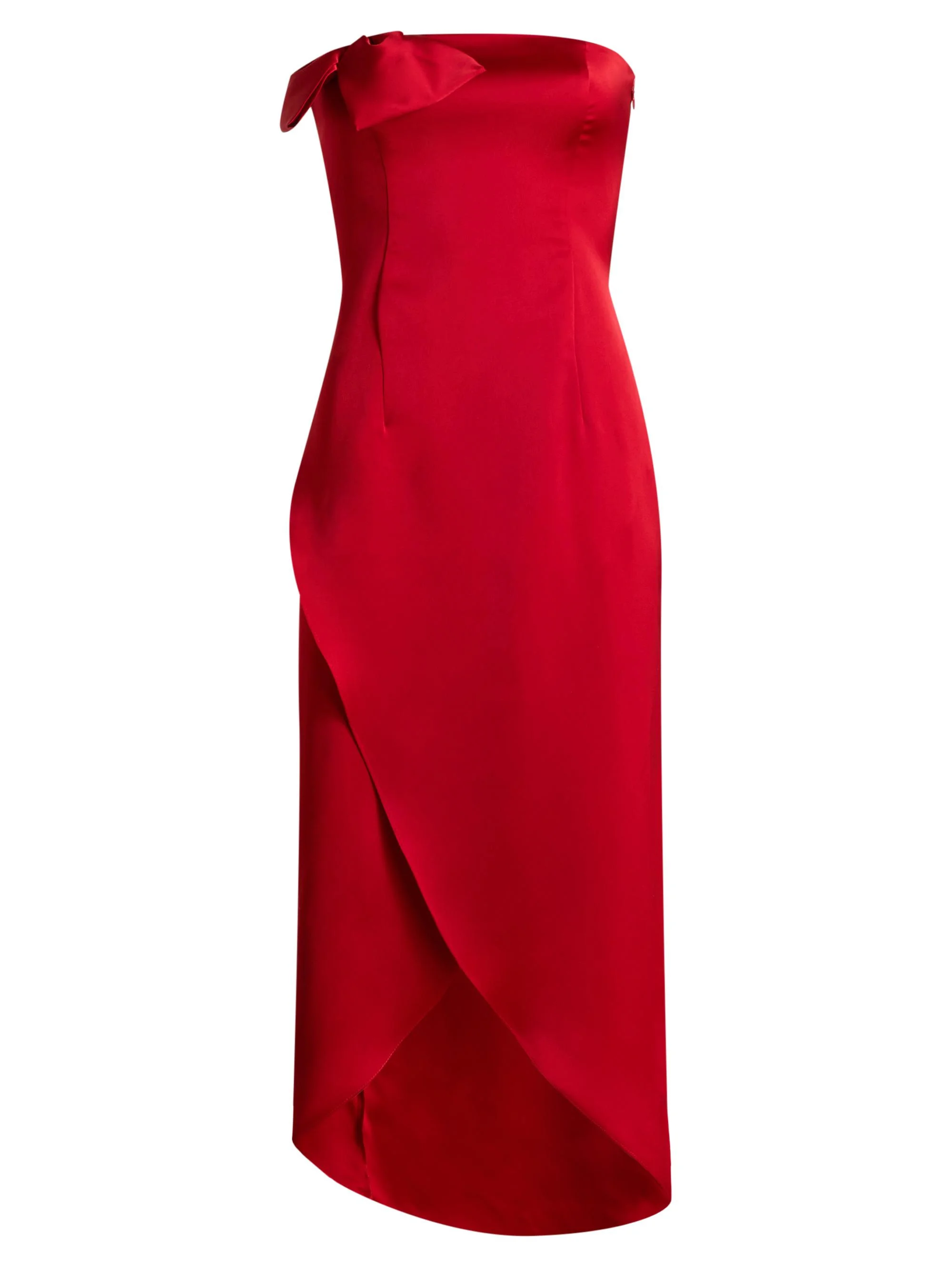 Women's Almaz Duchess Satin Cocktail Dress - Red - 1