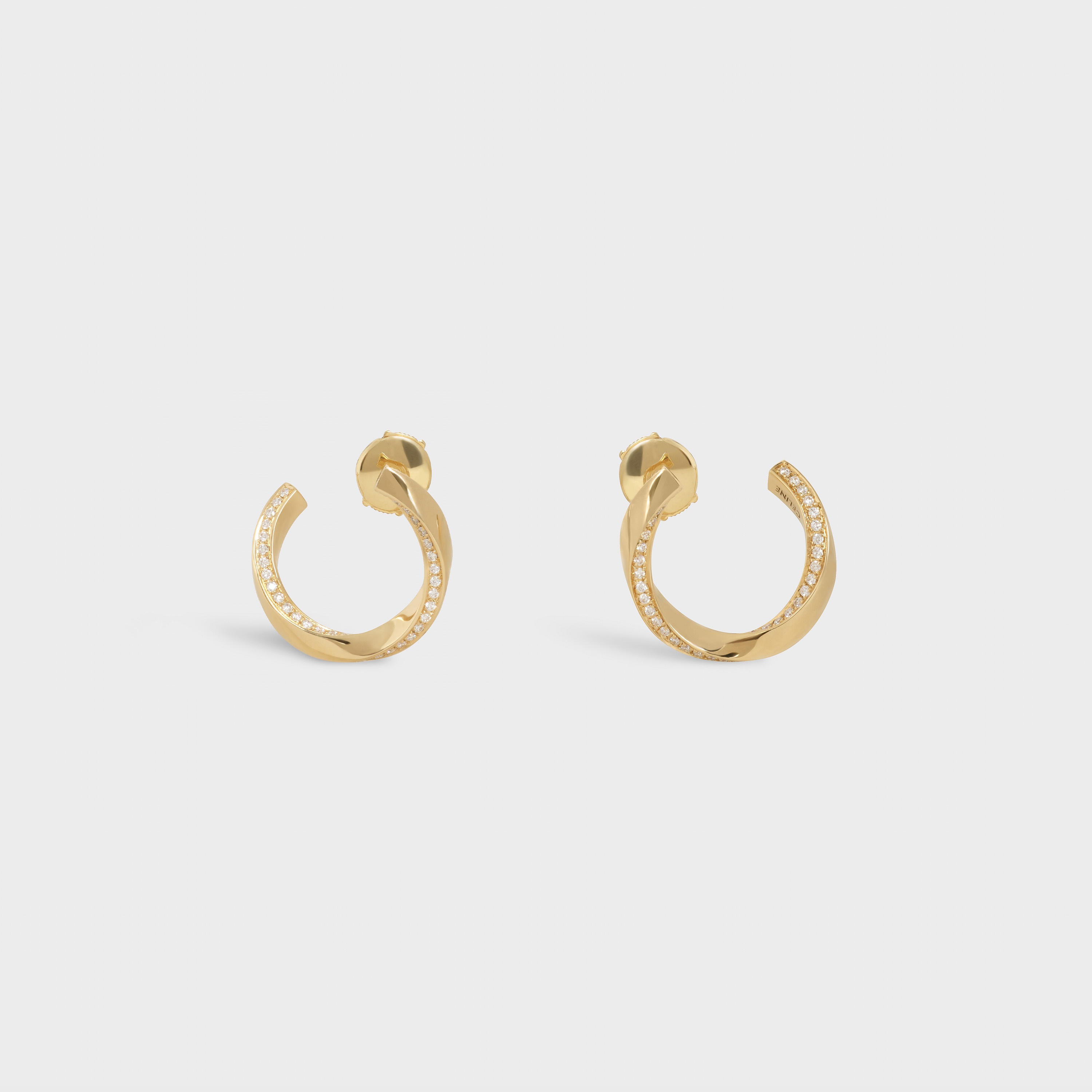 Torsion Earrings in Yellow Gold and Diamonds - 1