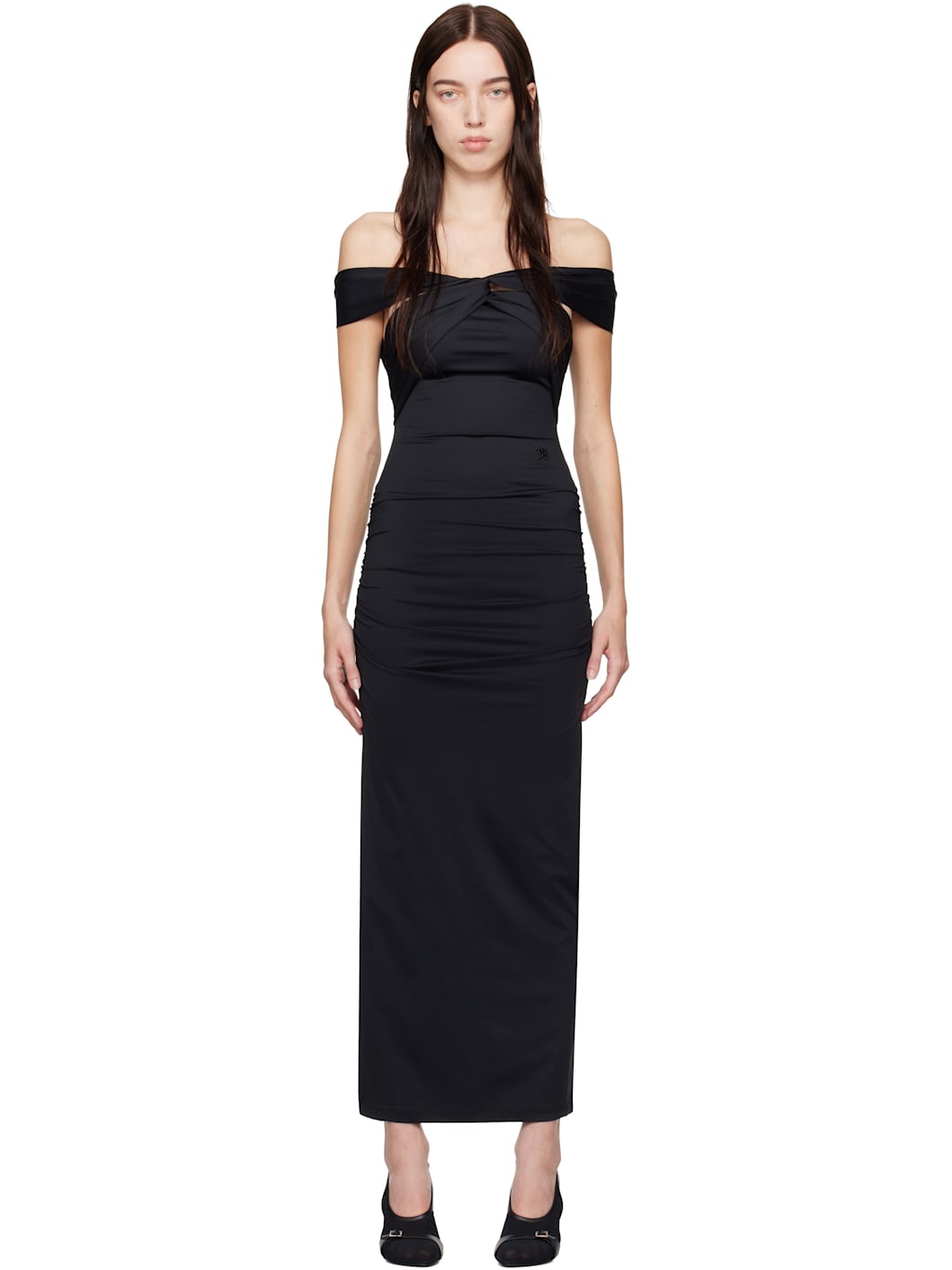 Black Wrapped Maxi Dress - 1