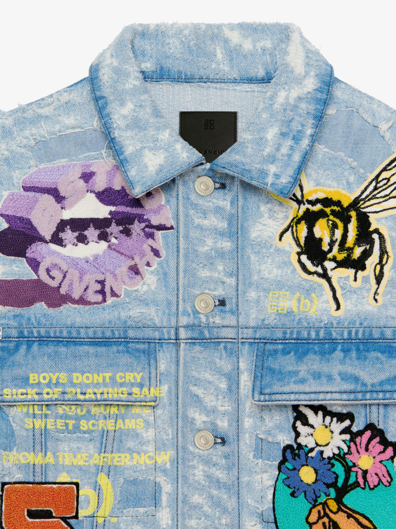 JACKET IN DESTROYED DENIM WITH PATCHES 6