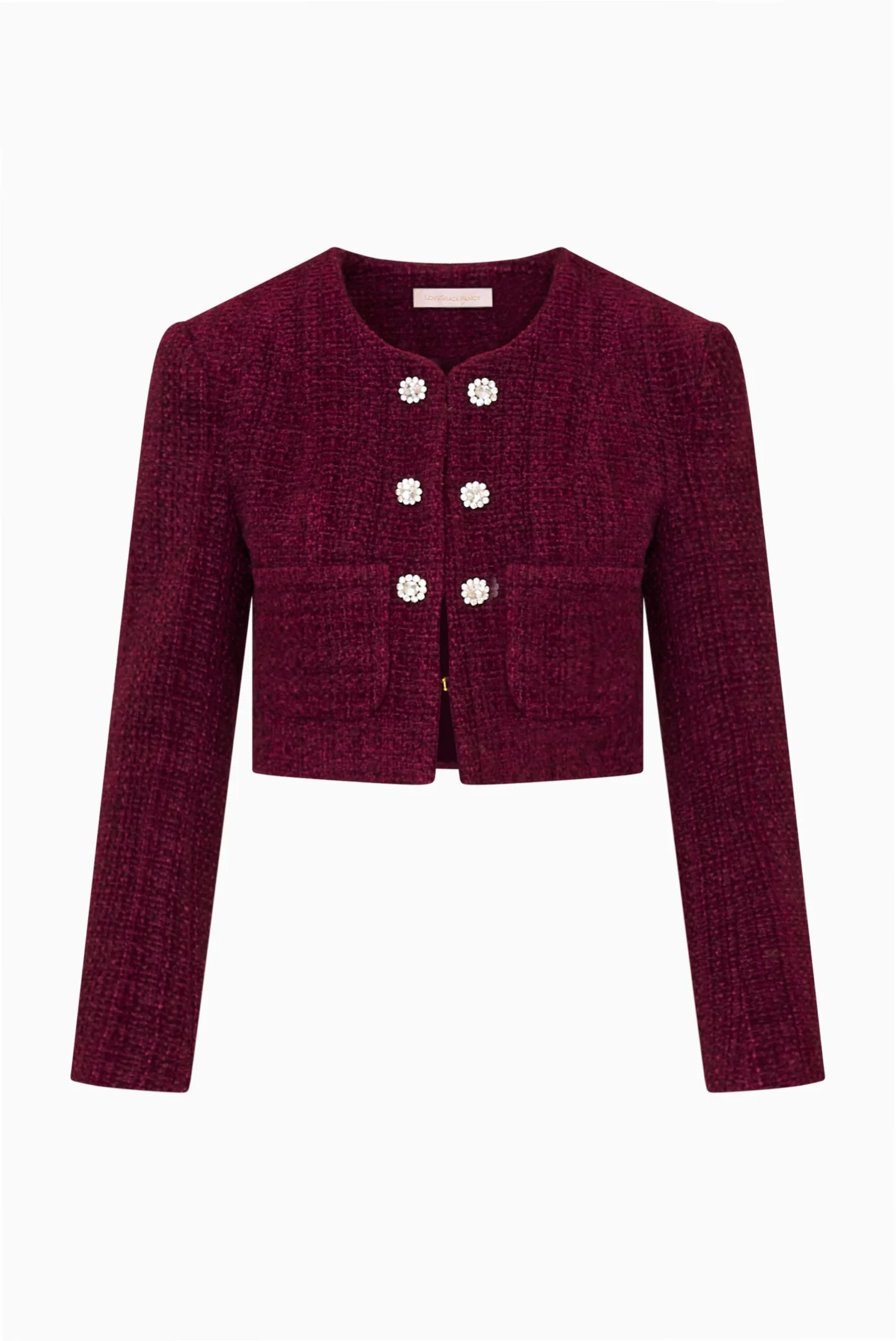 Joaquina Bordeaux Tweed Jacket - 1