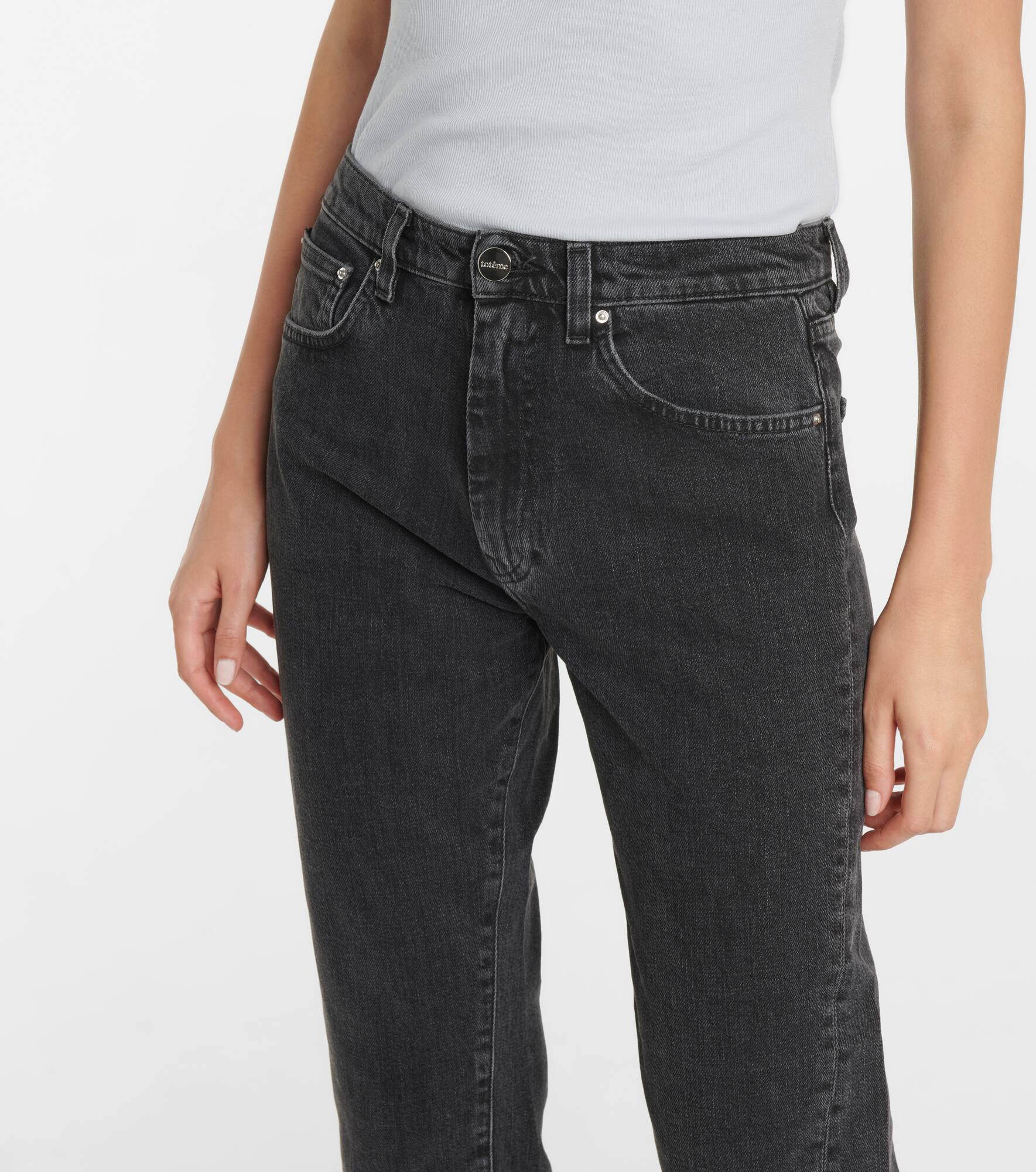 Mid-rise twisted-seam straight jeans - 4