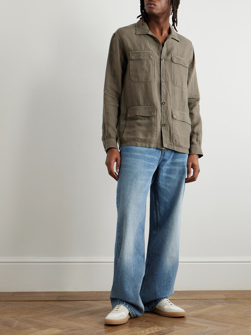 Herno Linen Field Jacket Green outlook