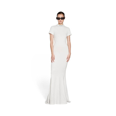 BALENCIAGA Women's T-shirt Maxi Dress in White outlook